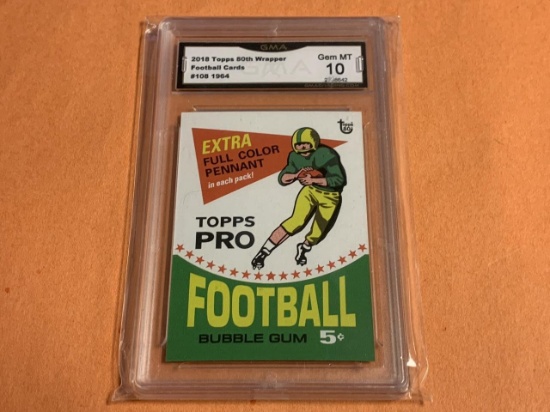 2018 Topps 80th Football Wrapper Graded 10 GEM MT