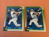 (2) SAMMY SOSA 1990 Topps Baseball ROOKIE Cards