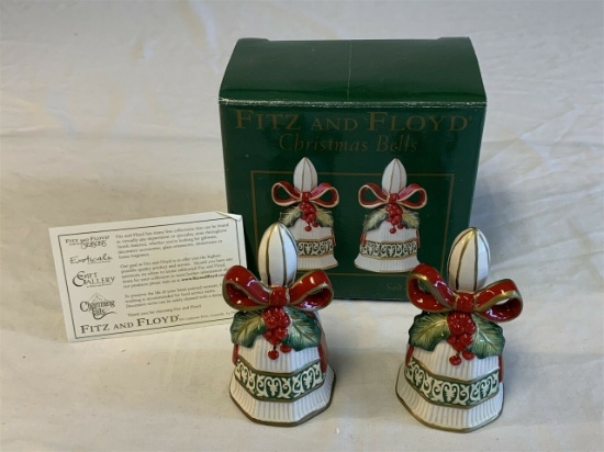 Fitz and Floyd Christmas Bells  Shakers NEW