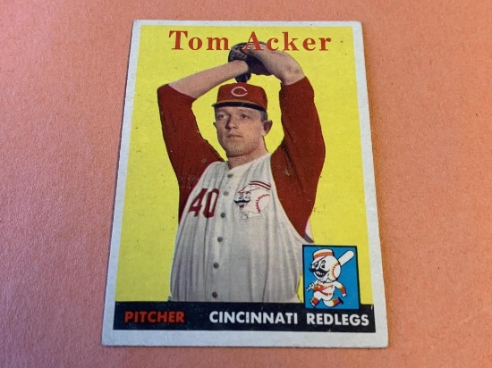 TOM ACKER 1958 Topps Baseball Card