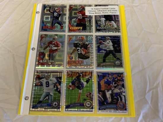 Lot of 18 STARS & REFRACTORS Football Cards