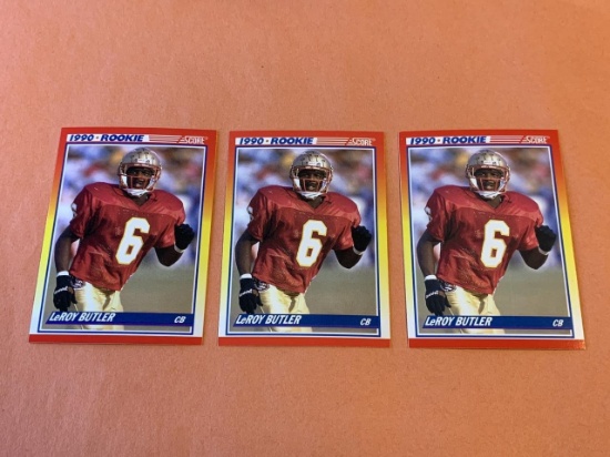 (3) LEROY BUTLER Packers 1990 Score Football RC