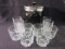 Lot of 10 Glasses W/ Ice Bucket, 4 Crystal Glasses