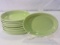 Set of 8 Lime Green Oval Ceramic Dishes