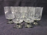 Lot of 11 Glasses With Gray Square Bases