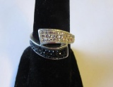 .925 Silver 5.1g Size 6.5 Black and White Ring