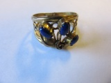 1/20 12K Gold Plated 3.5g Size 9.5 Blue Stone Ring