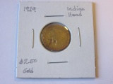 1929 24K Gold Indian Quarter Eagle