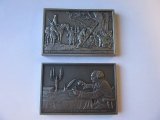 Pair of Pewter American Revolution History Units
