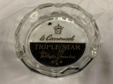 Vintage LE CARROUSEL Triple Star Glass Ashtray