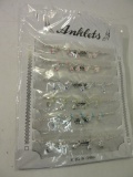 Lot of 12 Costume Anklets With Flower Charms