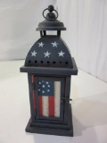 Betsy Ross Type American Flag Candleholder Lantern