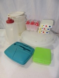 Lot of Plastic Containers, Bottle, Popsicle Tray