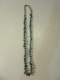 Turquoise Stone Sterling Silver Beaded Necklace