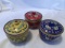 Set of 3 porcelain Oriental Bowls with lids