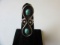 .925 Silver 5.8g Size 5 Two Green Stone Ring