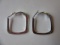 .925 Silver 4.7g Pair of Square Hoop Earrings