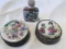 Vintage ceramic and tin trinket boxes & snuff bott