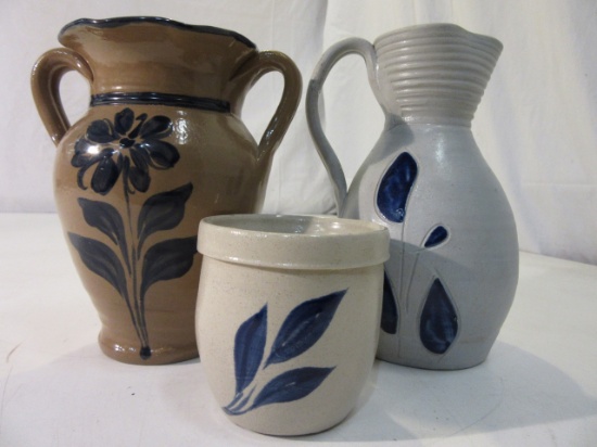 Lot of 3 Ceramic Items With Blue Motifs