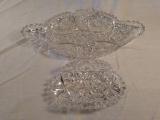 Lot of 2 crystal hors d'oeuvre dishes