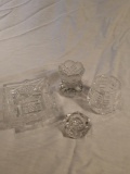 Lot of 4 glass and crystal items