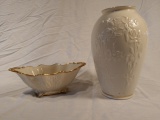 2 Lenox items: vase and trinket or candy dish