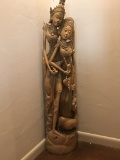 1960s Balinese Wooden Sculpture of two Dancers