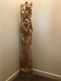 1960s Balinese Wooden Sculpture - Dancing Goddess