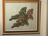 Vintage Thailand Temple Rubbings Three Horses