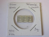 Lot of 3 .999 Silver 1g Bullion Pieces