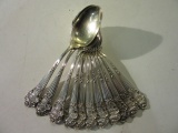 Set of 10 Sterling Silver Spoons