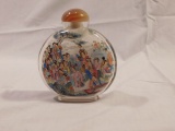 Japanese reverse painted glass snuff bottle