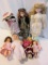 Lot of 10 Dolls and a Stand
