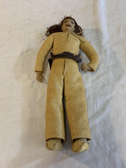 Vintage Hand Crafted COWBOY 9.5" Doll Leather