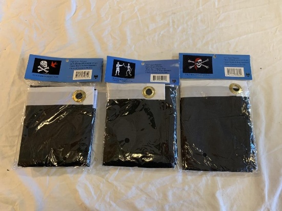Lot of 3 PIRATE 3' X 5' Flags NEW