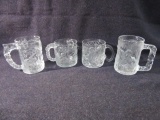 Lot of 4 Vintage Mcdonald's Batman Glass Mugs