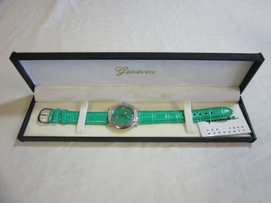 Genevex Quartz Japan Movt Green Watch