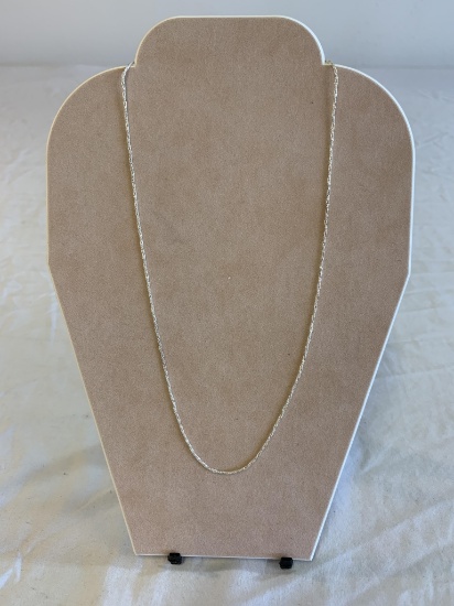 Sterling Silver 20" Sparkle Necklace-Italy