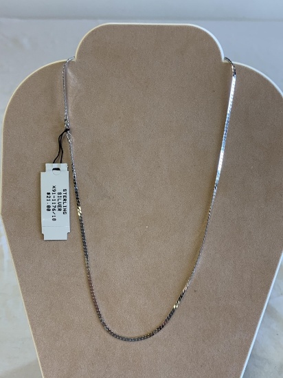 Sterling Silver 18" Necklace NEW Italy