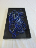 Tray Lot of Blue Costume Jewelry