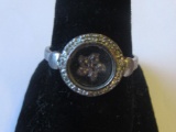 .925 Silver 3.6g Size 8.5 Floral Design Ring