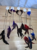 Lot of Feathery Costume Necklaces and Earrings