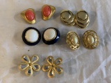 Lot of 5 Pairs Costume Jewelry Clip On Earrings