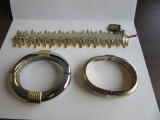 Lot of 3 Silver and Gold Tone Bracelets
