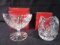 Lot of 2 Mikasa Crystal Christmas Tree Dishes