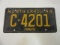 North Carolina C-4201 1965 Vintage License Plate