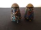 Oriental motif cloisonne salt and pepper shakers