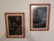 Set of 2 framed & matted Oriental paintings