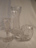 Lot of 3 crystal vases