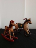 Set of 2 reproduction wood rocking horses